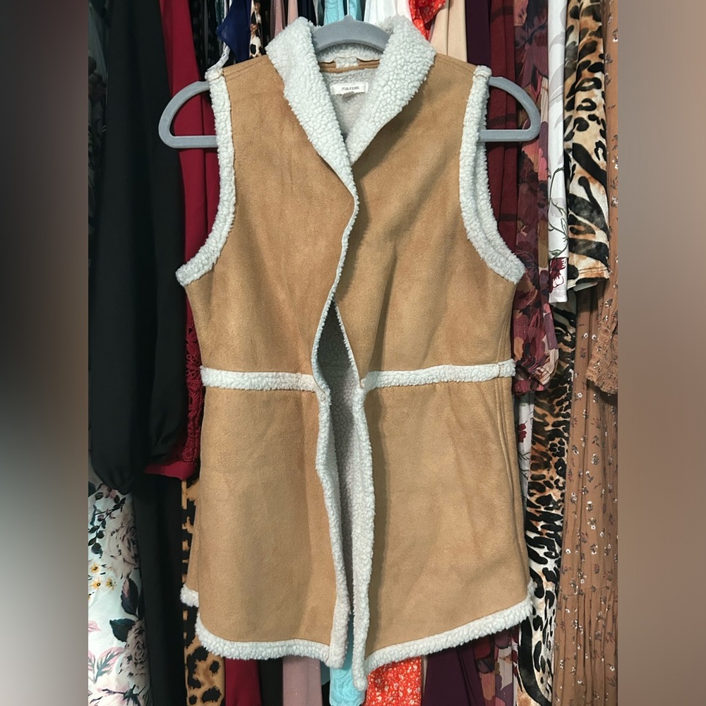 Maurices Tan & Cream Suede Fur Vest - Picture 5 of 9